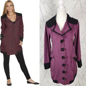 Neon Buddha Purple French Terry Button Up Car Jacket